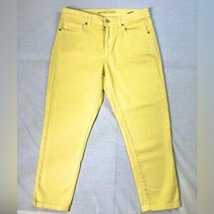 Michael Kors Izzy Cropped Skinny Jeans women’s Size 6 Yellow Jeans C-8